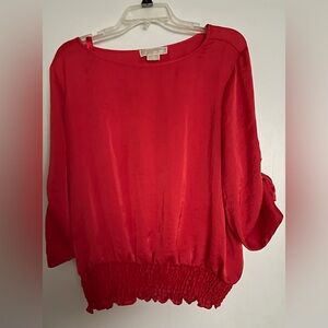 Michael Kors Red Satin Silky Blouse size 1X